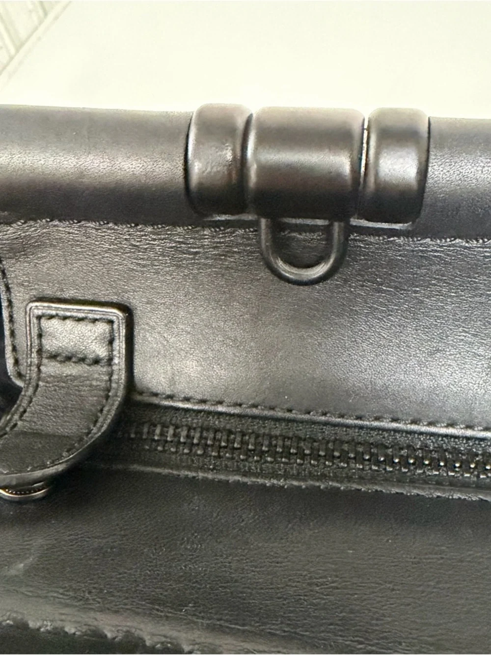 Coach Black Leather & Suede Satchel Top Handle Bag Turnlock Crossbody Purse